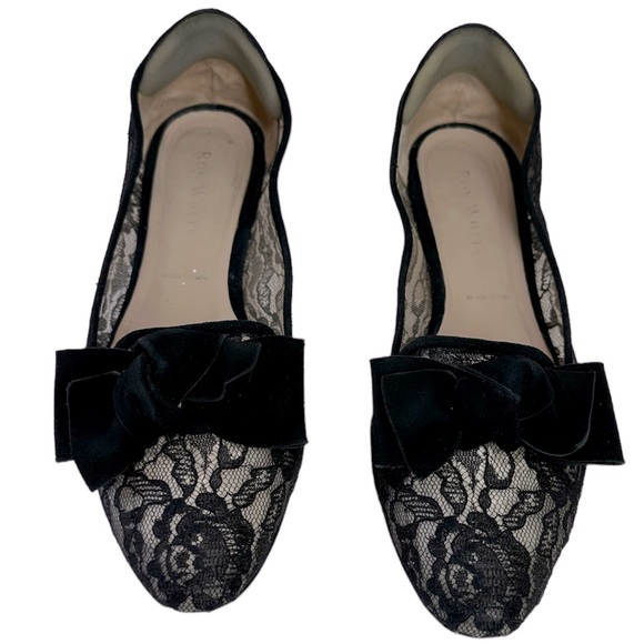 Ron White Women’s Evening Black Lace Ballet Flat - Picture 2 of 6